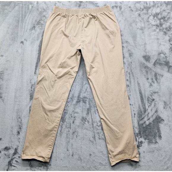 Basic Editions Pants Womens L Tan Khaki High Rise Pull On Skinny Ankle Chino - Picture 2 of 10